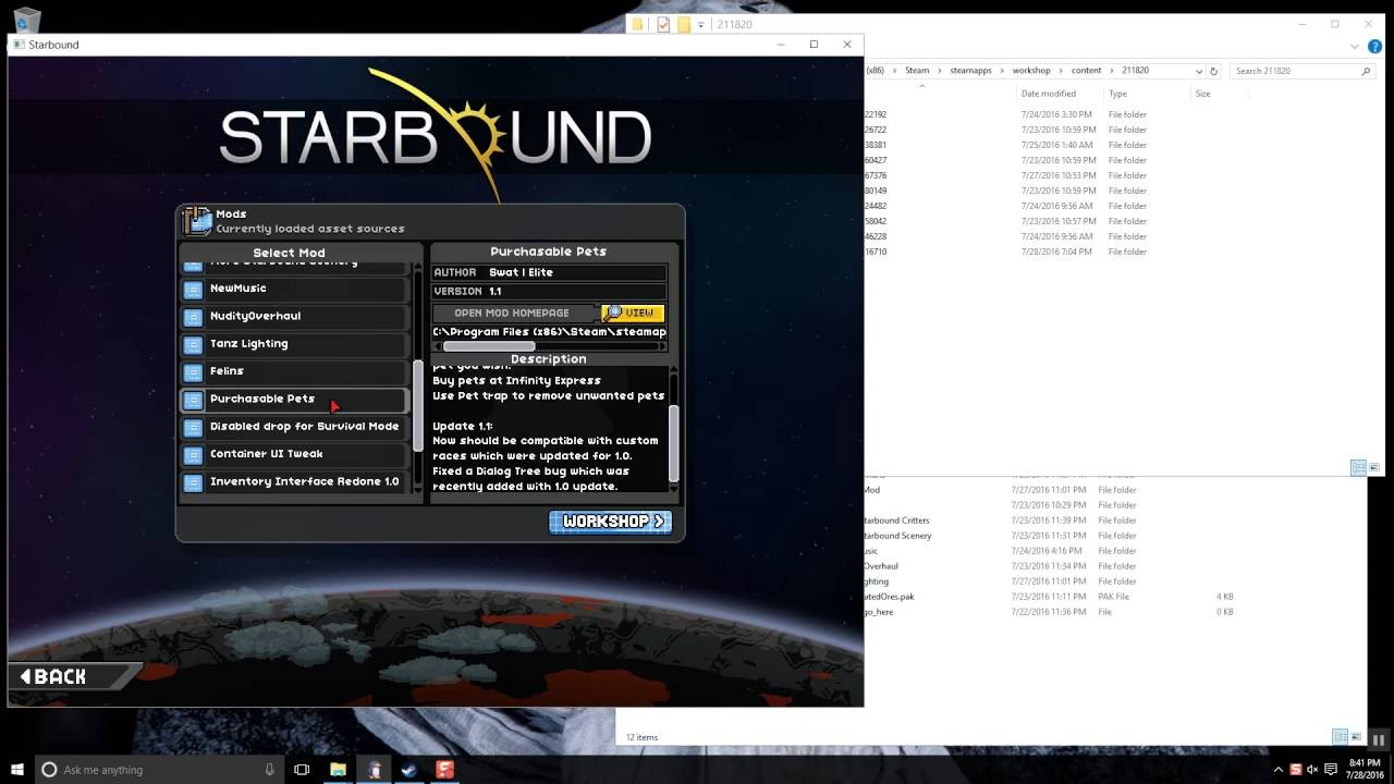 how to add mods to a starbound server